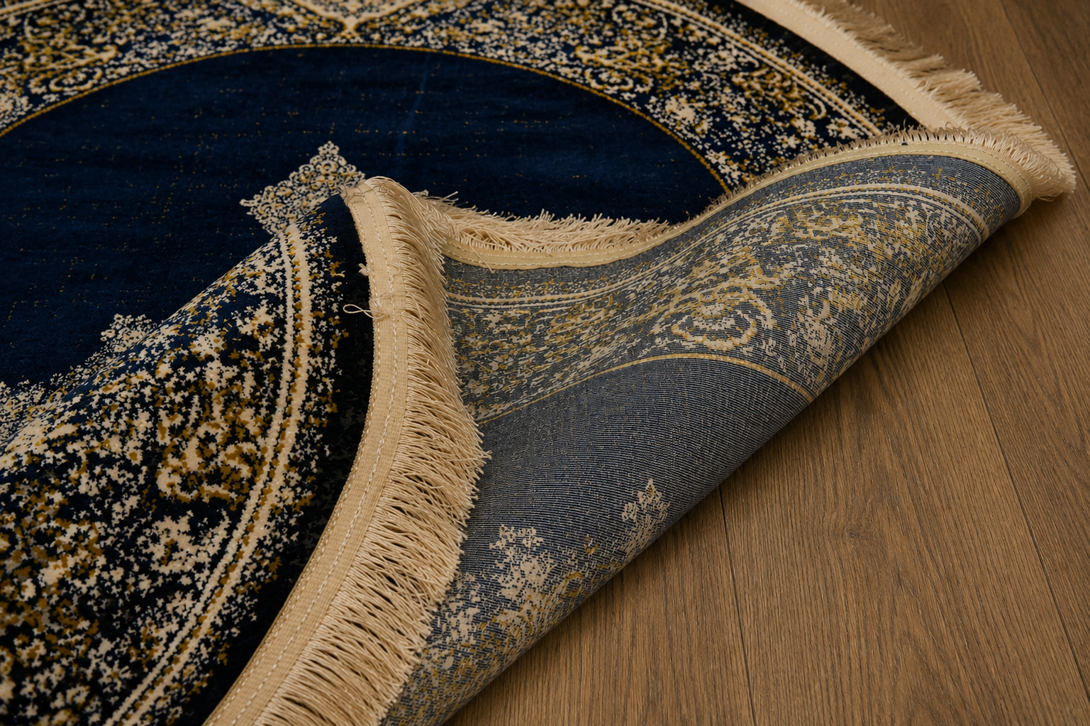 Royal Blue Oval Turkish Rug 3x5