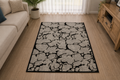 Modern Abstract Stone Pattern Rug (Grey & Black)