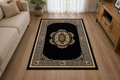 Classic Black Medallion Turkish Rug