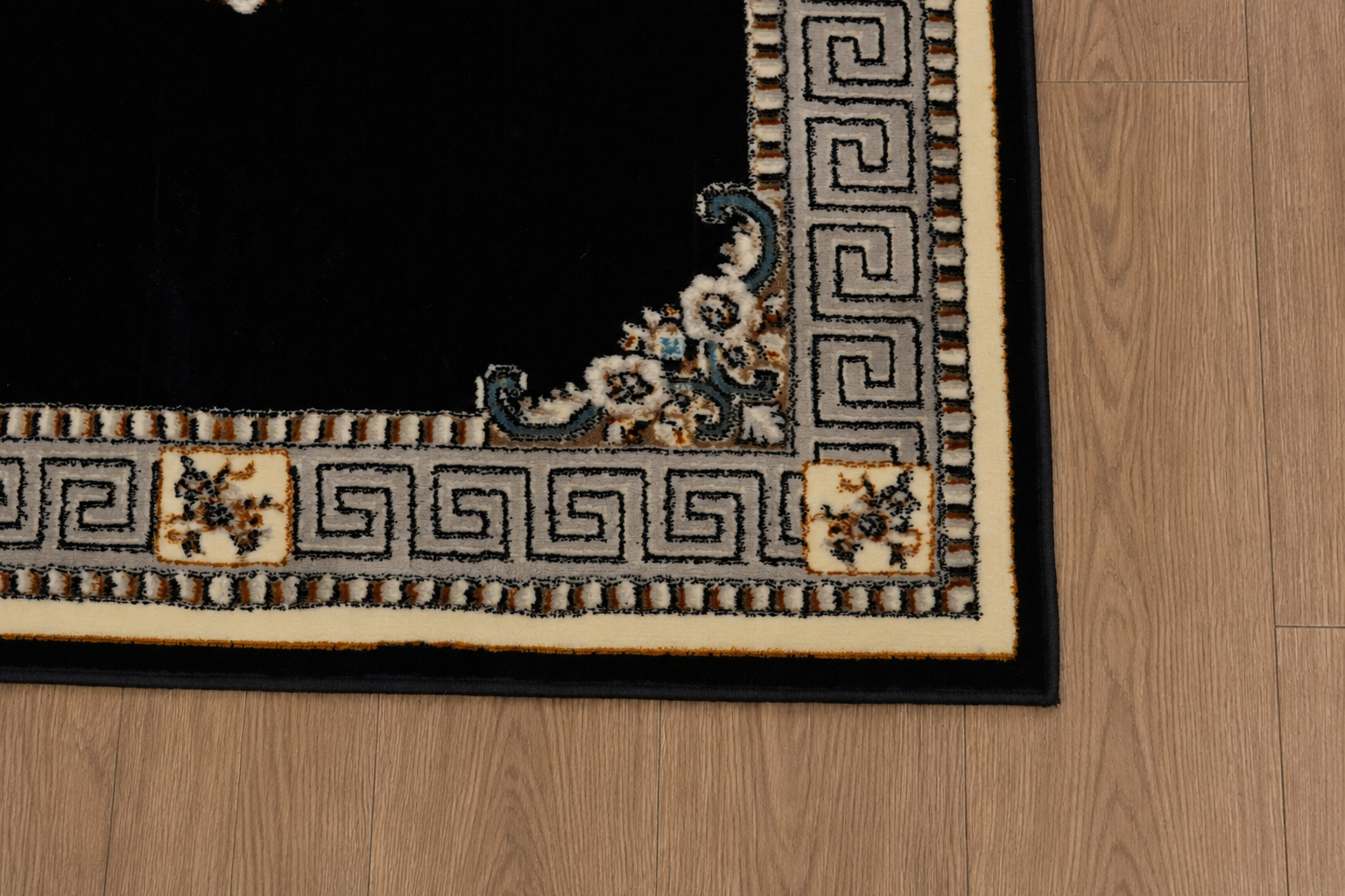 Classic Black Medallion Turkish Rug