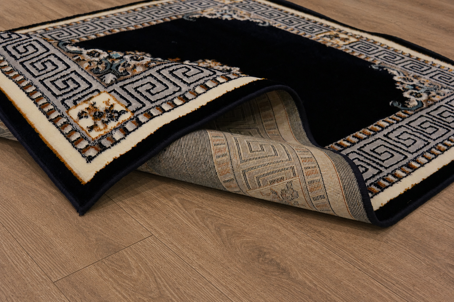 Classic Black Medallion Turkish Rug