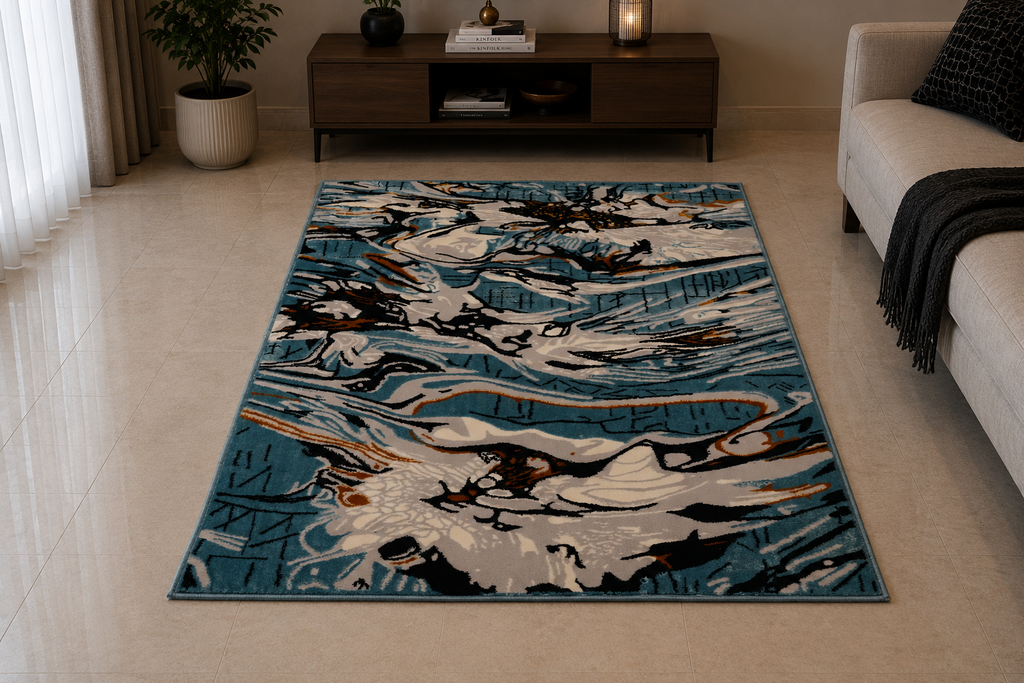 Iranian Vintage Abstract Area Rug