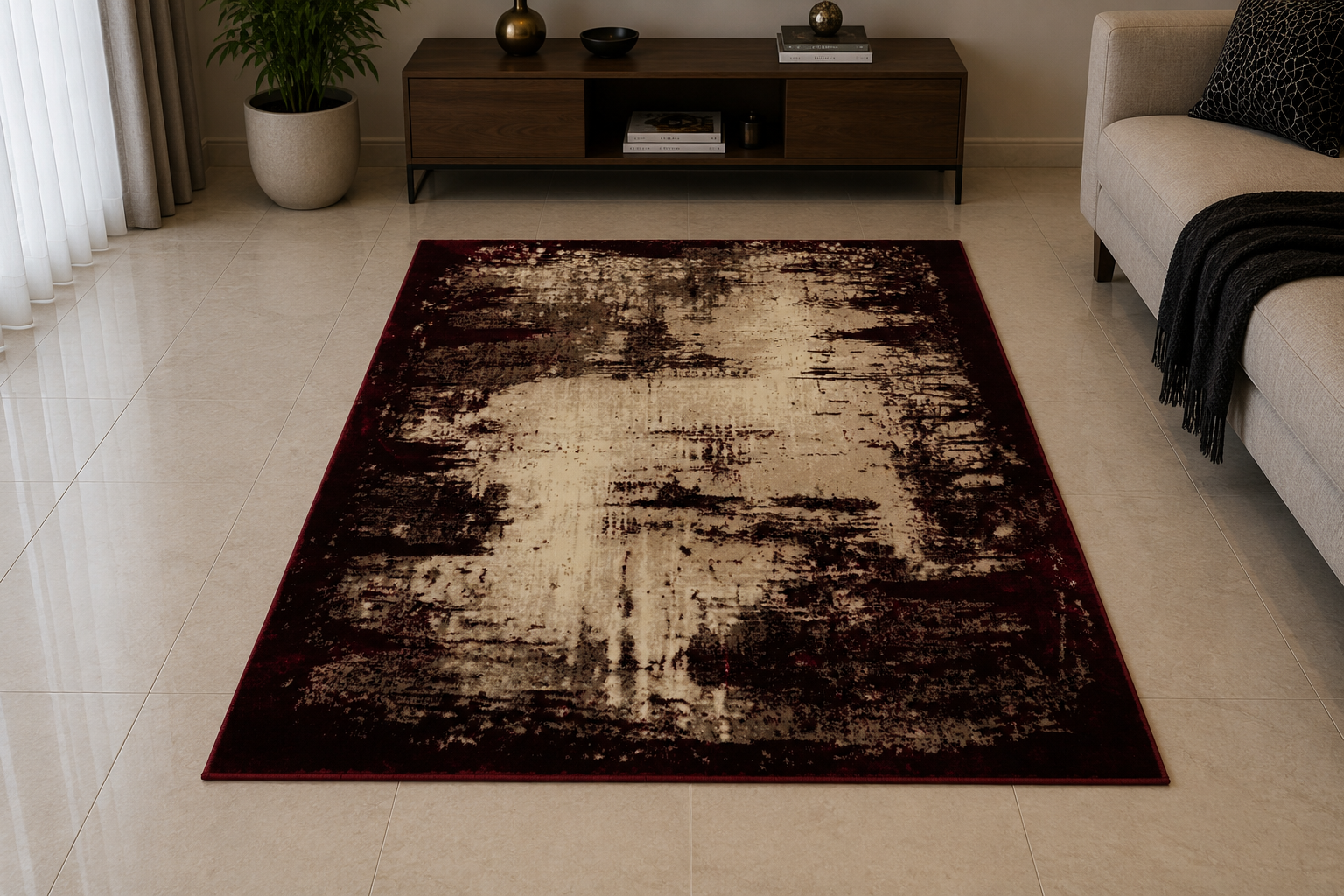 Iranian Geometric Diamond Area Rug