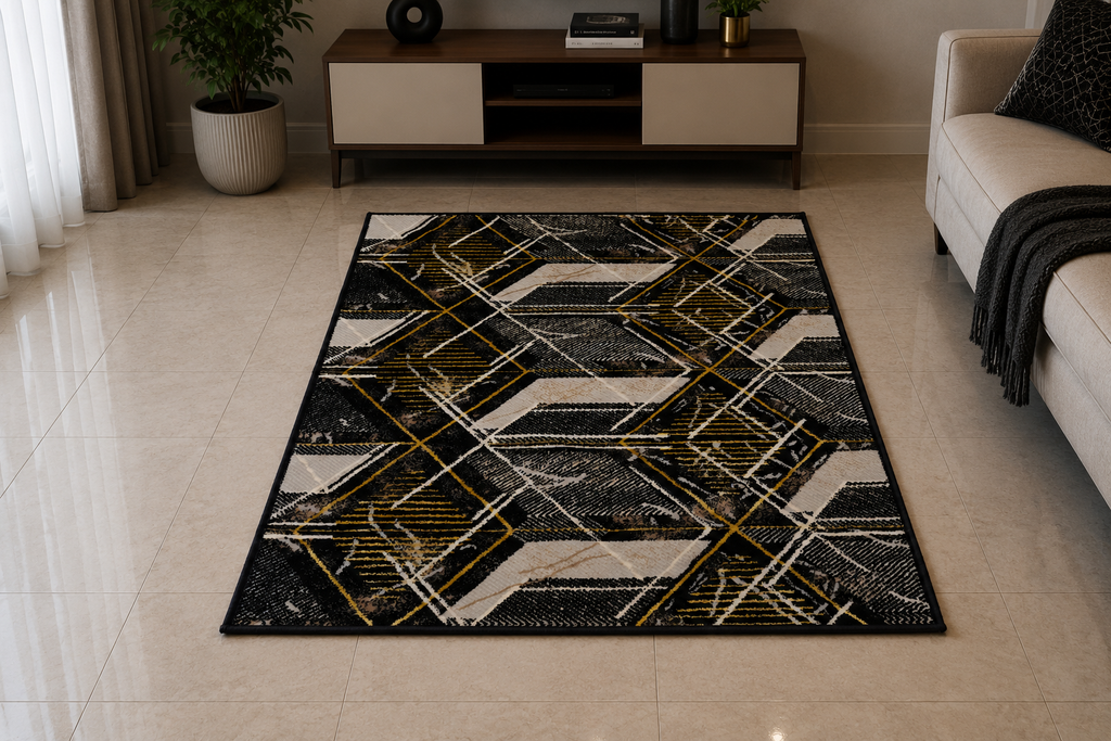 Iranian Geometric Diamond Rug