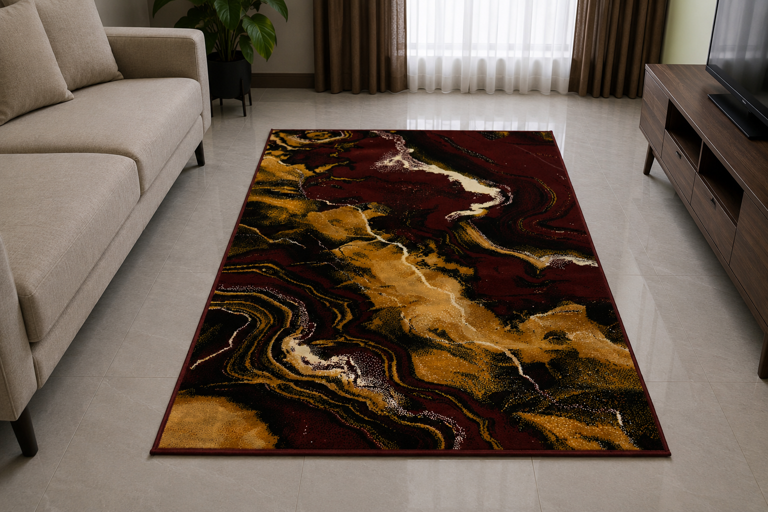 Luxury Marble Abstract Rug