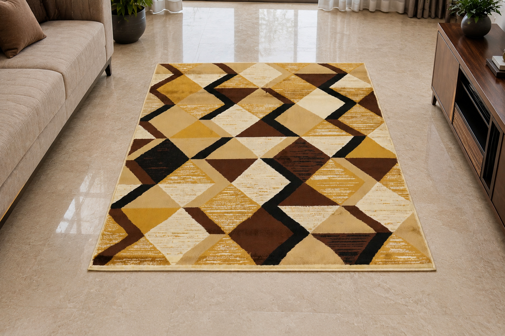 Geometric Beige Pattern Rug