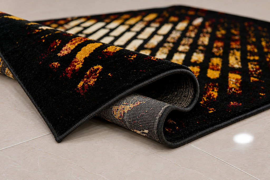Modern Black Abstract Rug