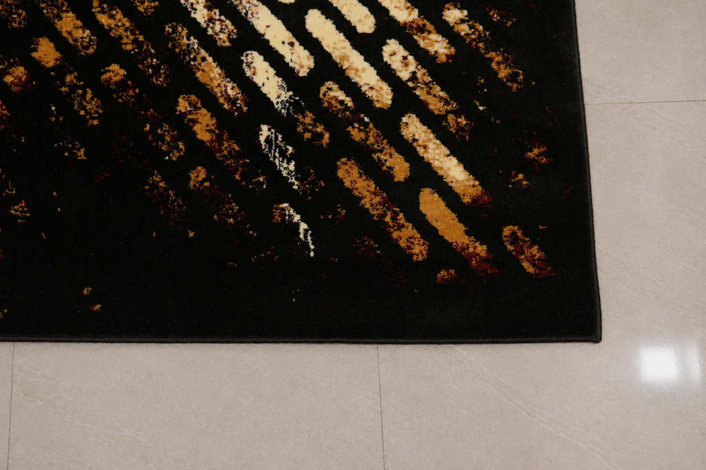 Modern Black Abstract Rug
